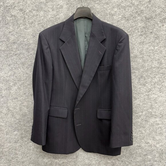 HAGGAR Blazer Men's Sport Coat Suit Jacket 2 Buttons Single Vented Black 42S